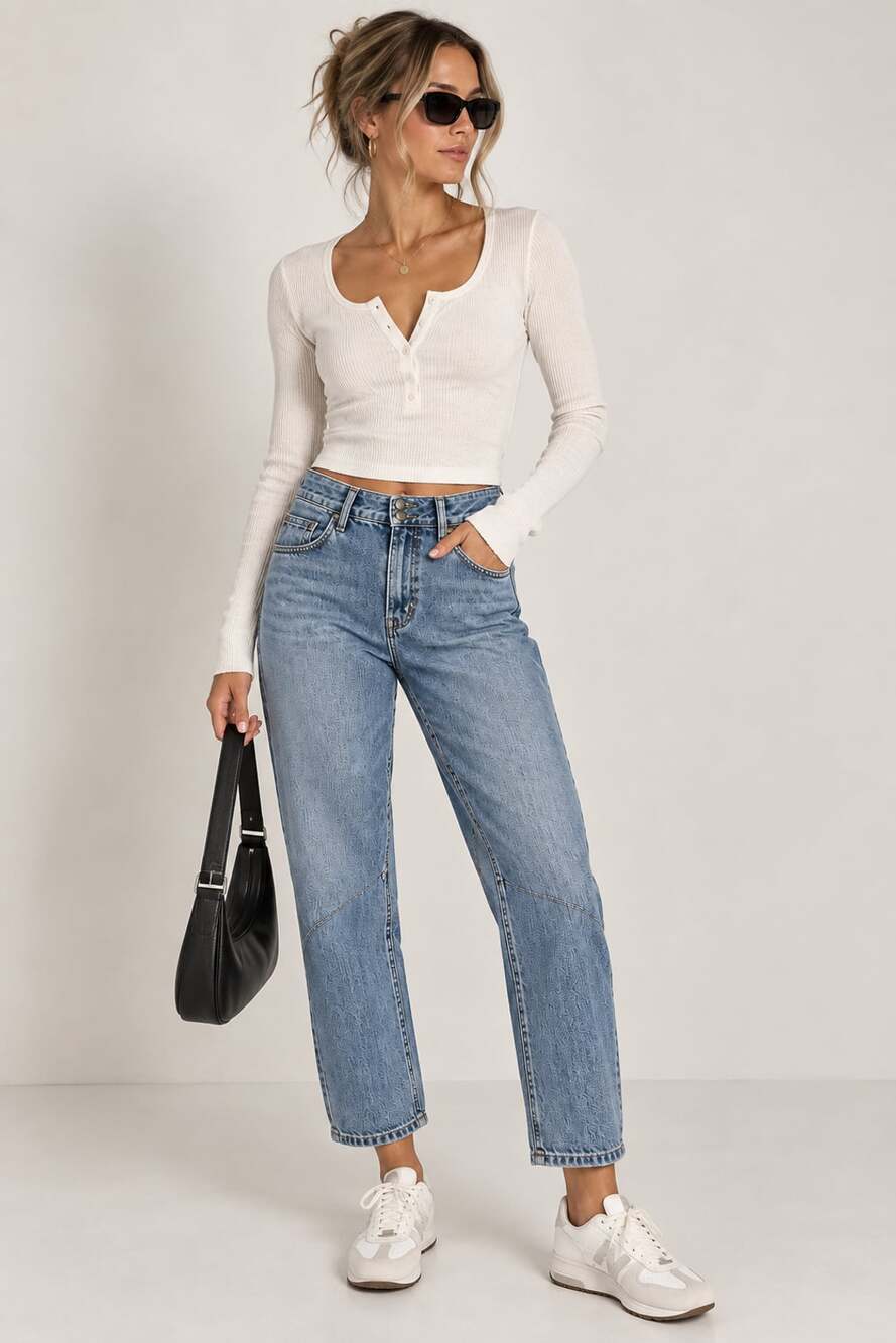 Pilcro Kayden High-Rise Carpenter Barrel Jeans Blue Denim Size 27